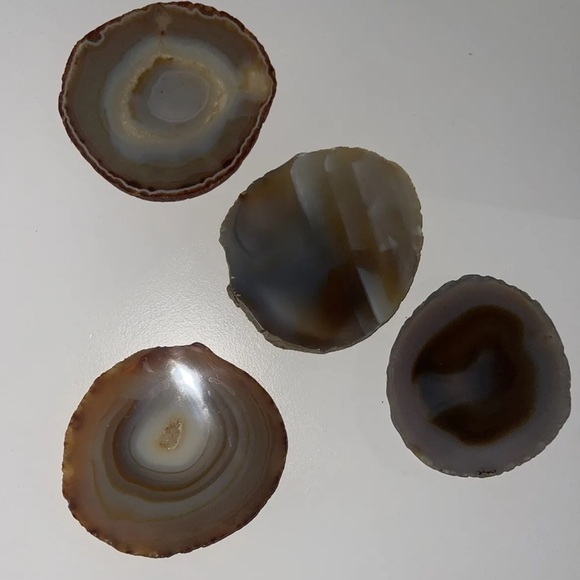 Natural Agate Carved Crystal sliced x4 - Picture 4 of 11